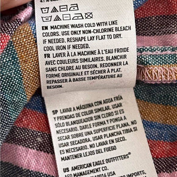 American Eagle Striped Smocked Tube Top Womens Size S Multicolor Boho‎ C… - Picture 7 of 7